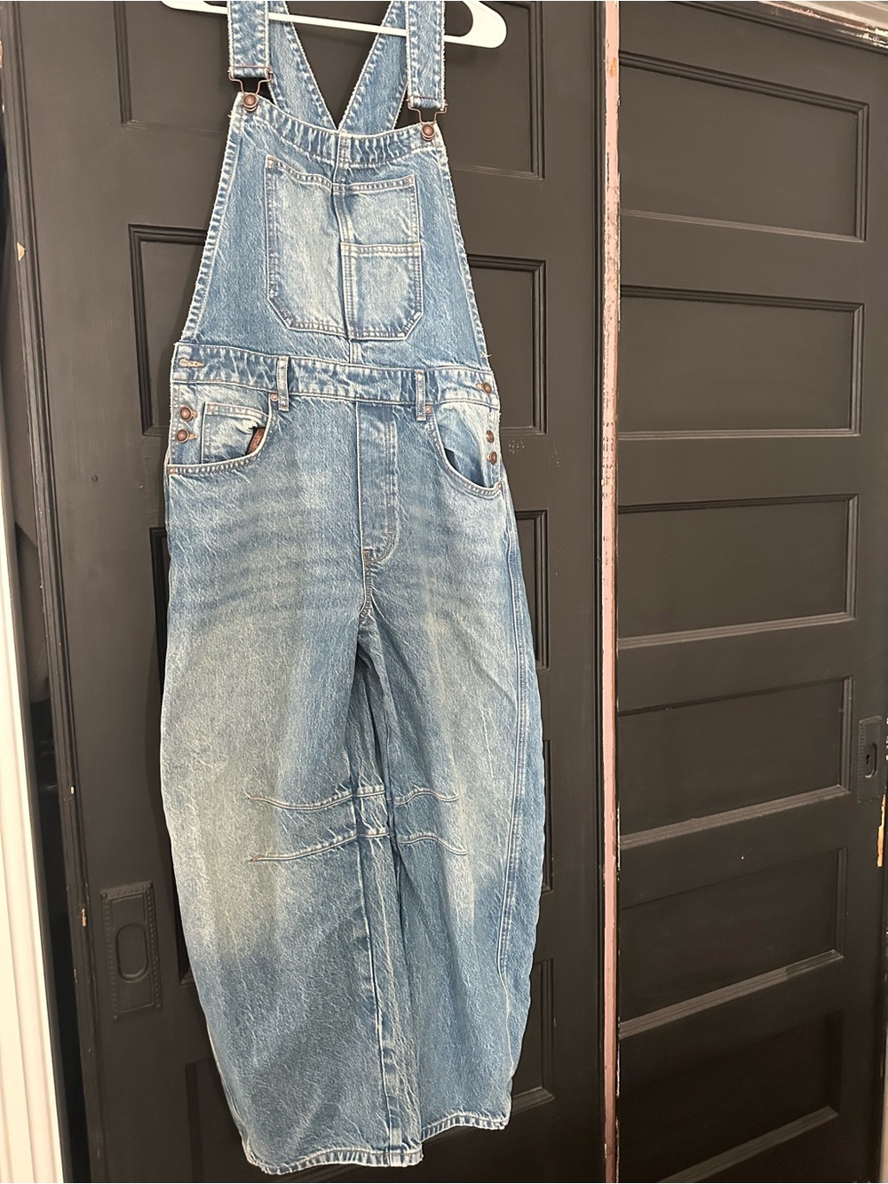 We the Free Good Luck Barrel Blue Denim Overalls Lg. - Picture 7 of 7